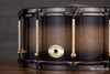 NOBLE & COOLEY 14 X 7 SS CLASSIC CHERRY SOLID SHELL SNARE DRUM MARIGOLD SPARKLE WITH BRASS / BLACK CHROME HARDWARE