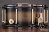 NOBLE & COOLEY 14 X 7 SS CLASSIC CHERRY SOLID SHELL SNARE DRUM MARIGOLD SPARKLE WITH BRASS / BLACK CHROME HARDWARE