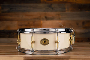 NOBLE & COOLEY 13 X 5 SS CLASSIC MAPLE SNARE DRUM, IVORY LACQUER