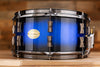 NOBLE & COOLEY 13 X 6.5 CD MAPLE SNARE DRUM, BLUE SPARKLE BURST GLOSS WITH BLACK CHROME FITTINGS