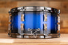 NOBLE & COOLEY 13 X 6.5 CD MAPLE SNARE DRUM, BLUE SPARKLE BURST GLOSS WITH BLACK CHROME FITTINGS