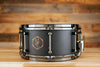 NOBLE & COOLEY 13 X 6.5 WALNUT PLY SNARE DRUM MATTE BLACK WITH WALNUT REVEAL BADGE AND BLACK CHROME FITTINGS