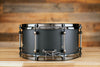NOBLE & COOLEY 13 X 6.5 WALNUT PLY SNARE DRUM MATTE BLACK WITH WALNUT REVEAL BADGE AND BLACK CHROME FITTINGS