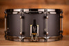 NOBLE & COOLEY 13 X 6.5 WALNUT PLY SNARE DRUM MATTE BLACK WITH WALNUT REVEAL BADGE AND BLACK CHROME FITTINGS