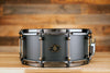 NOBLE & COOLEY 14 X 6 ALLOY CAST ALUMINIUM SNARE DRUM, BLACK WITH BLACK CHROME FITTINGS