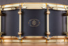 NOBLE & COOLEY 14 X 6 ALLOY CAST ALUMINIUM SNARE DRUM, BLACK WITH BRASS FITTINGS