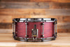 NOBLE & COOLEY 14 X 6 HORIZON SNARE DRUM, MAPLE / MAHOGANY HYBRID, CHERRY STAIN MATTE, BLACK CHROME FITTINGS