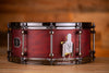 NOBLE & COOLEY 14 X 6 HORIZON SNARE DRUM, MAPLE / MAHOGANY HYBRID, CHERRY STAIN MATTE, BLACK CHROME FITTINGS