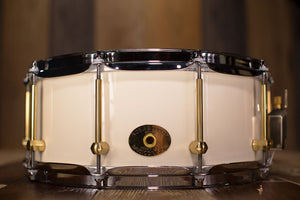 NOBLE & COOLEY 14 X 6 SS CLASSIC MAPLE SNARE DRUM, IVORY GLOSS