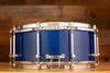 NOBLE & COOLEY 14 X 6 SS CLASSIC SOLID ASH SHELL SNARE DRUM, TRANSPARENT BLUE GLOSS