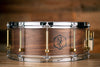 NOBLE & COOLEY 14 X 6 SS CLASSIC SOLID SHELL WALNUT SNARE DRUM, CLEAR OIL, WOOD BURN LOGO