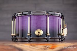 NOBLE & COOLEY 14 X 7 SS CLASSIC SOLID ASH SHELL SNARE DRUM, BLACK TO PURPLE FADE GLOSS