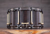 NOBLE & COOLEY 14 X 7 SS CLASSIC CHERRY SOLID SHELL SNARE DRUM BLACKWASH GLOSS WITH BRASS / BLACK CHROME HARDWARE