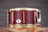 NOBLE & COOLEY 14 X 7 SS CLASSIC CHERRY SOLID SHELL SNARE DRUM TRANSLUCENT CHERRY GLOSS, BRASS FITTINGS