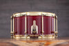 NOBLE & COOLEY 14 X 7 SS CLASSIC CHERRY SOLID SHELL SNARE DRUM TRANSLUCENT CHERRY GLOSS, BRASS FITTINGS