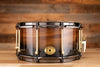NOBLE & COOLEY 14 X 7 SS CLASSIC WALNUT SOLID SHELL SNARE DRUM, BLACK FADE LACQUER, BRASS LUGS, BLACK CHROME HOOPS