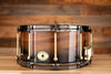 NOBLE & COOLEY 14 X 7 SS CLASSIC WALNUT SOLID SHELL SNARE DRUM, BLACK FADE LACQUER, BRASS LUGS, BLACK CHROME HOOPS