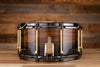 NOBLE & COOLEY 14 X 7 SS CLASSIC WALNUT SOLID SHELL SNARE DRUM, BLACK FADE LACQUER, BRASS LUGS, BLACK CHROME HOOPS