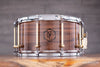 NOBLE & COOLEY 14 X 7 SS CLASSIC SOLID SHELL WALNUT SNARE DRUM, NATURAL GLOSS, WOOD BURN LOGO