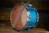 NOBLE & COOLEY 14 X 8 COPPER CLASSIC SNARE DRUM, CAIRO BLUE SPARKLE WITH COPPER REVEAL, CHROME HARDWARE