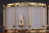 NOBLE & COOLEY 14 X 8 SS CLASSIC SOLID MAPLE SHELL SNARE DRUM, IVORY GLOSS, BRASS FITTINGS