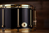 NOBLE & COOLEY 14 X 8 SS CLASSIC SOLID MAPLE SHELL SNARE DRUM, GLOSS BLACK, BRASS FITTINGS