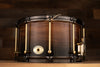 NOBLE & COOLEY 14 X 8 SS CLASSIC WALNUT SOLID SHELL SNARE DRUM, BLACK FADE LACQUER, BRASS LUGS, BLACK CHROME HOOPS