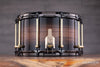 NOBLE & COOLEY 14 X 8 SS CLASSIC WALNUT SOLID SHELL SNARE DRUM, BLACK BURST GLOSS, BRASS LUGS, BLACK CHROME HOOPS