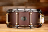 NOBLE & COOLEY 14 X 6 ALLOY CAST ALUMINIUM, MATTE BURGUNDY, BRASS LUGS, BLACK CHROME HOOPS