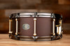 NOBLE & COOLEY 14 X 6 ALLOY CAST ALUMINIUM, MATTE BURGUNDY, BRASS LUGS, BLACK CHROME HOOPS