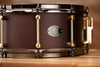 NOBLE & COOLEY 14 X 6 ALLOY CAST ALUMINIUM, MATTE BURGUNDY, BRASS LUGS, BLACK CHROME HOOPS