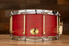NOBLE & COOLEY 14 X 7 SS CLASSIC BEECH SOLID SHELL SNARE DRUM CHERRY MATTE BRASS LUGS / CHROME HOOPS