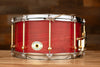 NOBLE & COOLEY 14 X 7 SS CLASSIC BEECH SOLID SHELL SNARE DRUM CHERRY MATTE BRASS LUGS / CHROME HOOPS