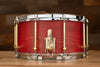 NOBLE & COOLEY 14 X 7 SS CLASSIC BEECH SOLID SHELL SNARE DRUM CHERRY MATTE BRASS LUGS / CHROME HOOPS