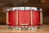 NOBLE & COOLEY 14 X 7 SS CLASSIC BEECH SOLID SHELL SNARE DRUM CHERRY MATTE BRASS LUGS / CHROME HOOPS