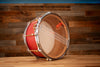 NOBLE & COOLEY 14 X 7 SS CLASSIC BEECH SOLID SHELL SNARE DRUM CHERRY MATTE BRASS LUGS / CHROME HOOPS