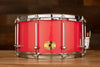 NOBLE & COOLEY 14 X 7 SS CLASSIC MAPLE SOLID SHELL SNARE DRUM, HOT PINK LACQUER