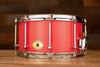 NOBLE & COOLEY 14 X 7 SS CLASSIC MAPLE SOLID SHELL SNARE DRUM, HOT PINK LACQUER