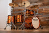 NOBLE & COOLEY UNION SERIES 5 PIECE DRUM KIT, TULIPWOOD, COPPER SPARKLE, BRASS AND BLACK FITTINGS