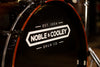 NOBLE & COOLEY CD MAPLE 4 PIECE DRUM KIT, HONEY MAPLE BLACK BURST LACQUER, BLACK CHROME FITTINGS