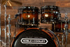 NOBLE & COOLEY CD MAPLE 4 PIECE DRUM KIT, HONEY MAPLE BLACK BURST LACQUER, BLACK CHROME FITTINGS