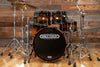 NOBLE & COOLEY CD MAPLE 4 PIECE DRUM KIT, HONEY MAPLE BLACK BURST LACQUER, BLACK CHROME FITTINGS