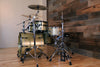 NOBLE & COOLEY HORIZON SERIES 4 PIECE DRUM KIT, GOLD SPARKLE LACQUER, BLACK CHROME FITTINGS