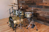 NOBLE & COOLEY HORIZON SERIES 4 PIECE DRUM KIT, GOLD SPARKLE LACQUER, BLACK CHROME FITTINGS