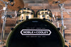 NOBLE & COOLEY HORIZON SERIES 4 PIECE DRUM KIT, GOLD SPARKLE LACQUER, BLACK CHROME FITTINGS