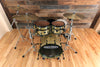 NOBLE & COOLEY HORIZON SERIES 4 PIECE DRUM KIT, GOLD SPARKLE LACQUER, BLACK CHROME FITTINGS