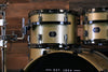 NOBLE & COOLEY HORIZON SERIES 4 PIECE DRUM KIT, GOLD SPARKLE LACQUER, BLACK CHROME FITTINGS