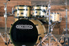 NOBLE & COOLEY HORIZON SERIES 4 PIECE DRUM KIT, GOLD SPARKLE LACQUER, BLACK CHROME FITTINGS