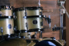 NOBLE & COOLEY HORIZON SERIES 4 PIECE DRUM KIT, GOLD SPARKLE LACQUER, BLACK CHROME FITTINGS