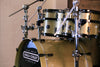 NOBLE & COOLEY HORIZON SERIES 4 PIECE DRUM KIT, GOLD SPARKLE LACQUER, BLACK CHROME FITTINGS